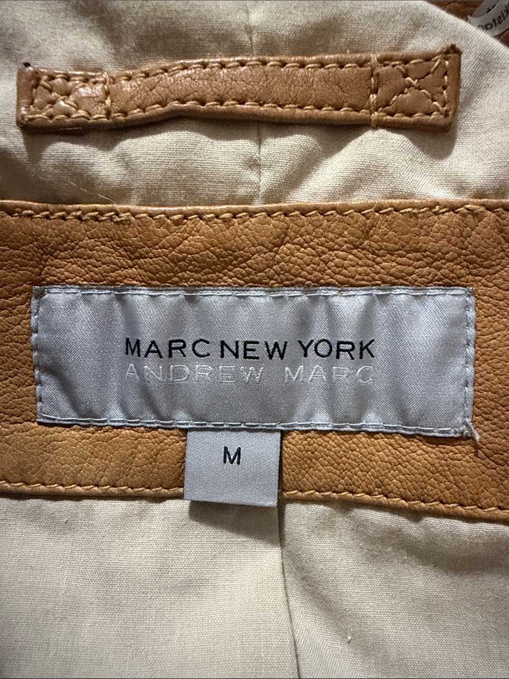 Marc New York Tan Leather Moto Jacket - Picture 5 of 5